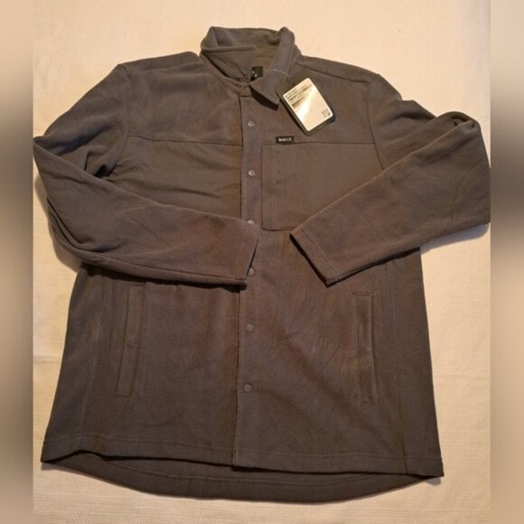Gillz men's L microfibre snap front fleece light weight jacket, gray NWT - Picture 1 of 8
